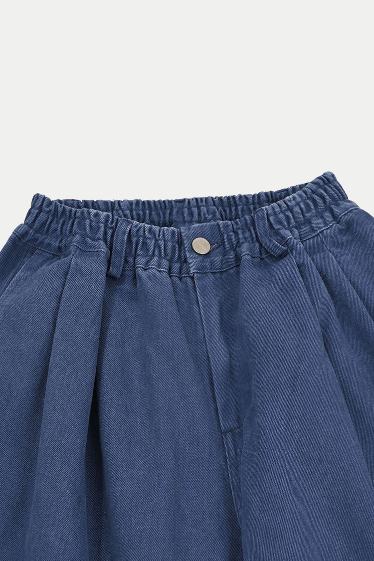 Blue Two Tuck Wide Katon Pants