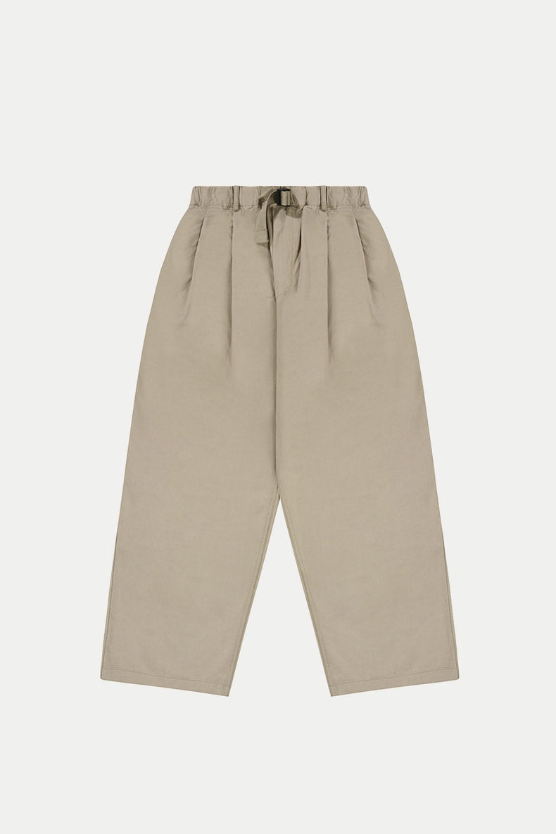 Beige Two Tuck Wide Pants