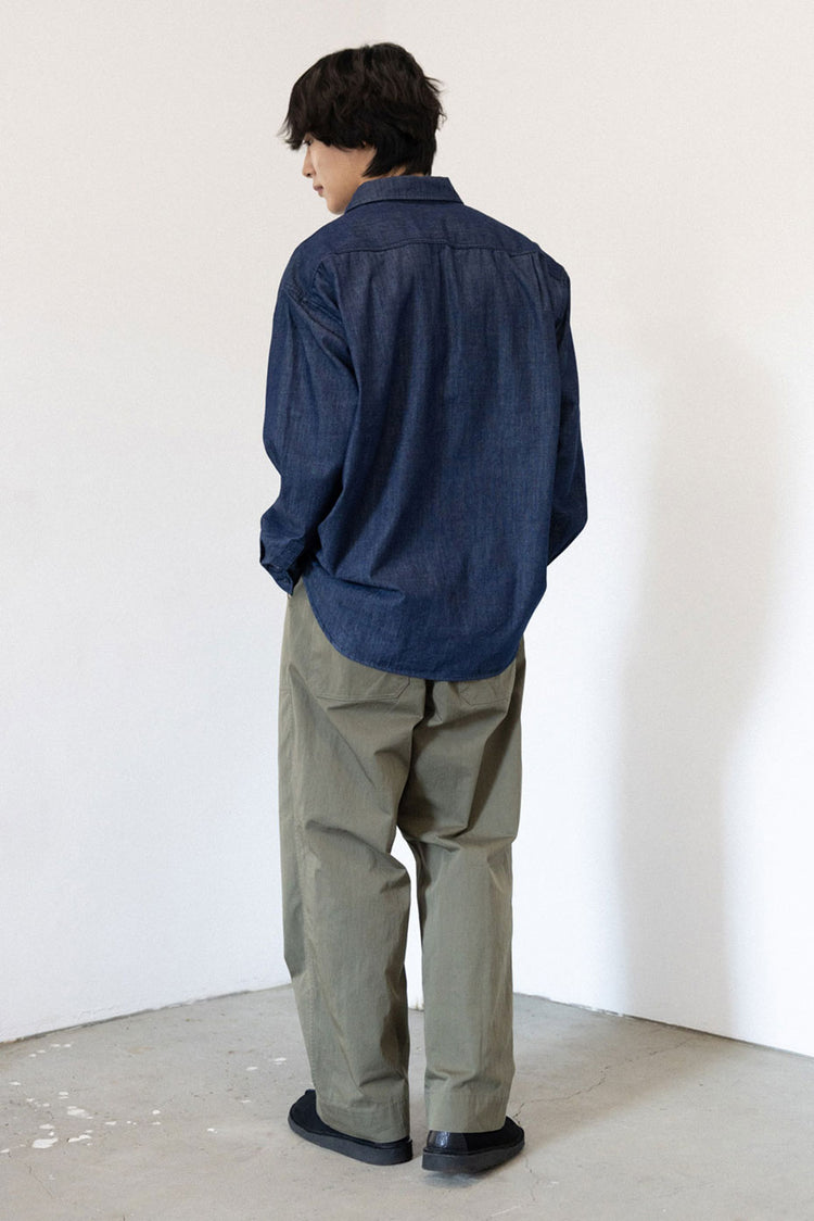 Khaki One Tuck Wide Fatigue Pants