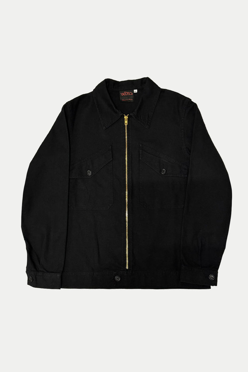 Black Weaved Mechanics Jacket Mens
