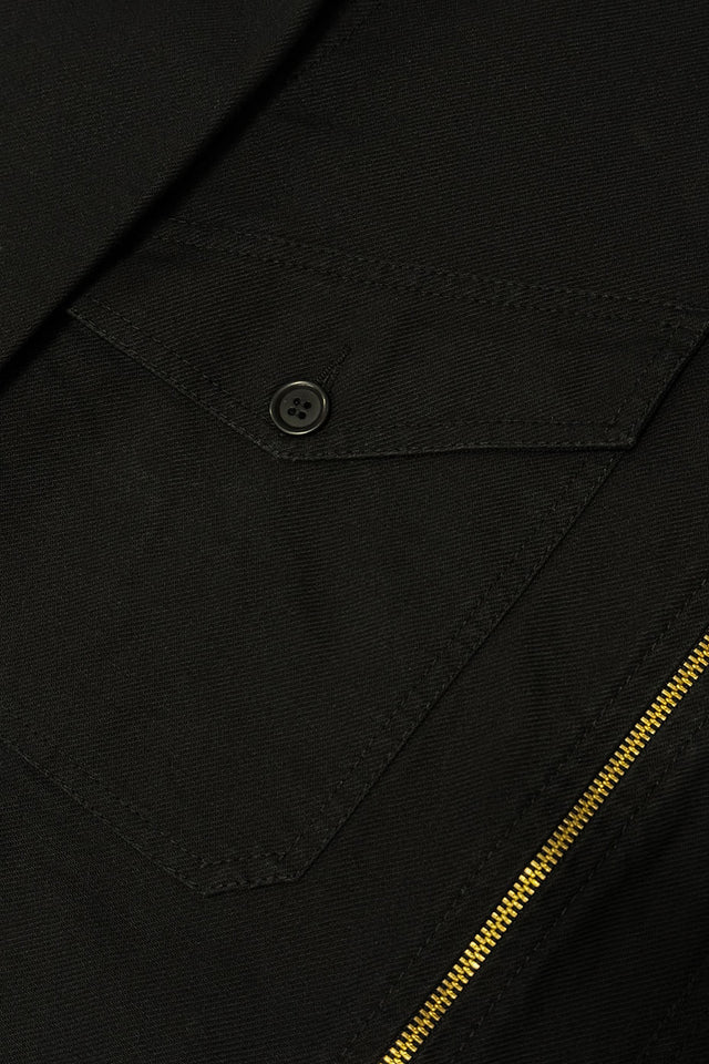 Black Weaved Mechanics Jacket Mens