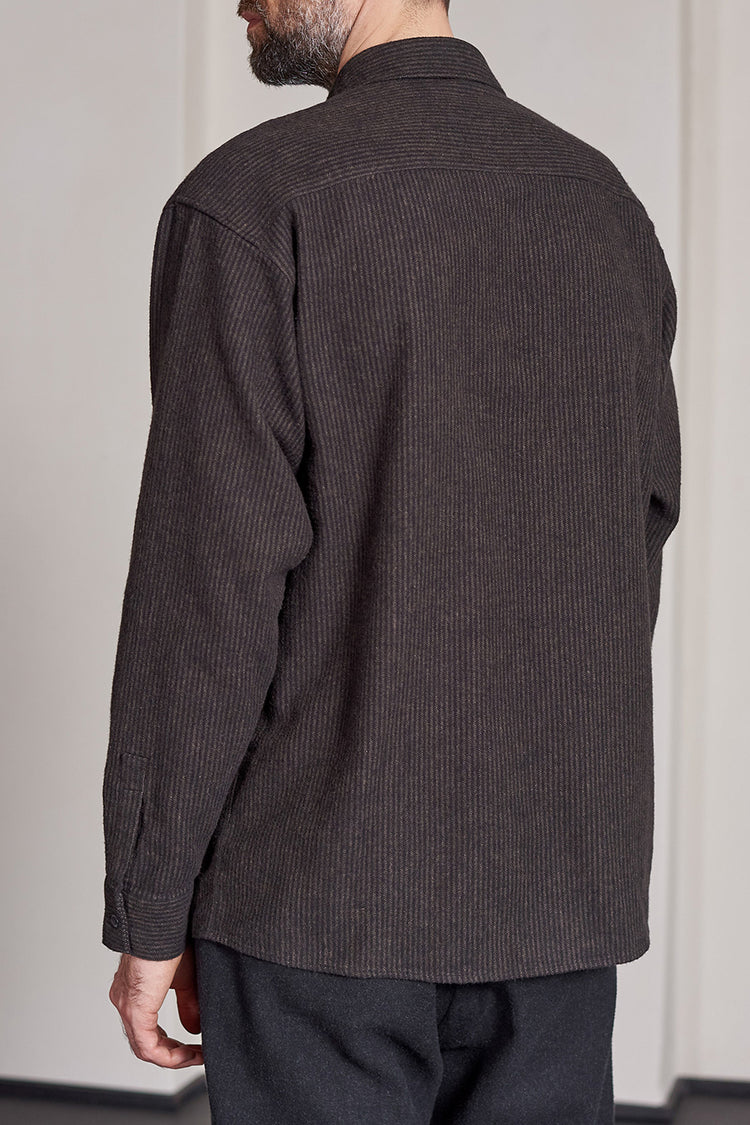 About Companions Striped Brown Eco Flannel Dario Shirt 