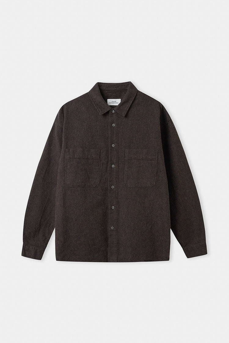 About Companions Striped Brown Eco Flannel Dario Shirt 