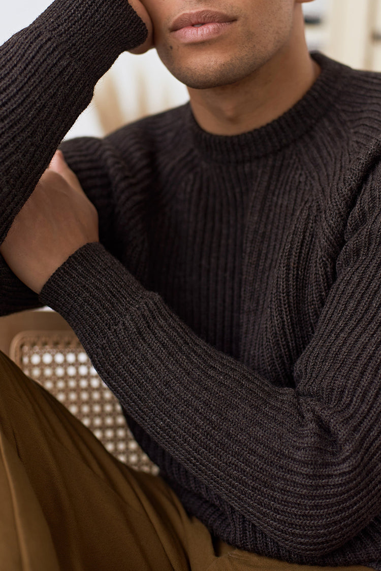 About Companions Brown Undyed Eco Alpaca Nord Jumper 