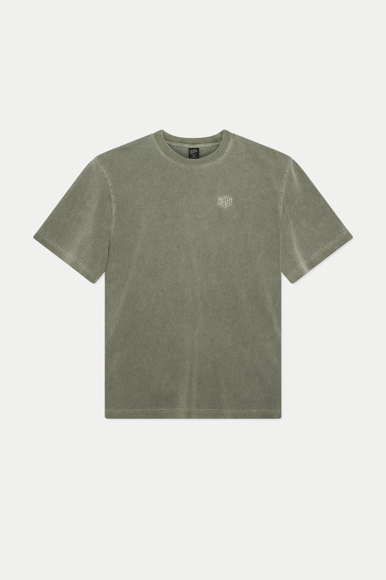 Deus Ex Machina Cypress Green Shield Garment Dye T-Shirt 