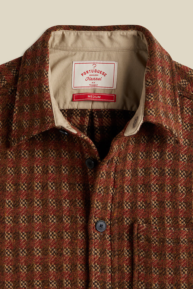 Brown Merino Tweed Overshirt
