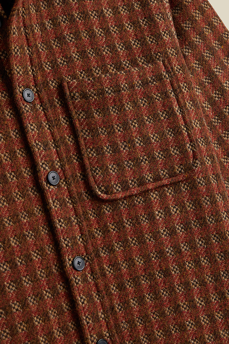 Brown Merino Tweed Overshirt