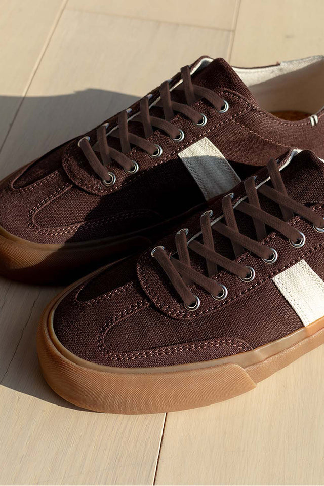 Collective Canvas Coffee Ecru Veld Hemp Trainers Mens 