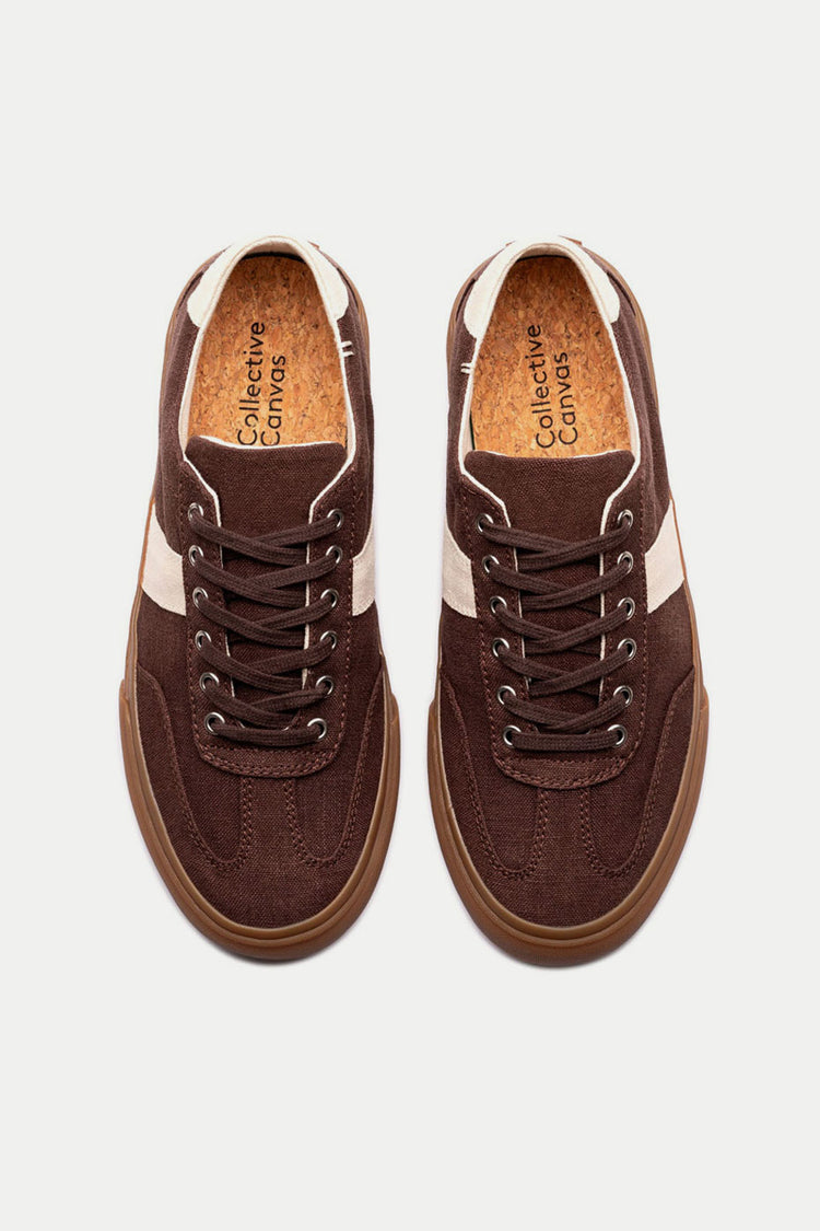 Collective Canvas Coffee Ecru Veld Hemp Trainers Mens 