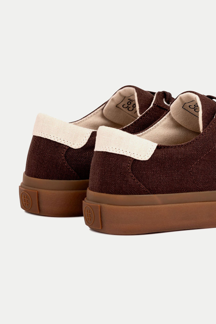 Collective Canvas Coffee Ecru Veld Hemp Trainers Mens 
