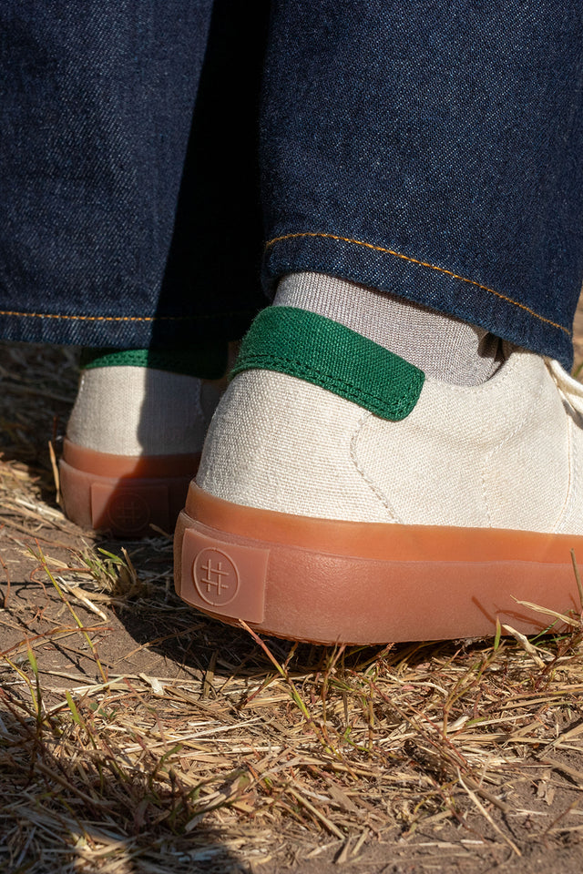 Collective Canvas Ecru Sage Veld Hemp Trainers Mens 