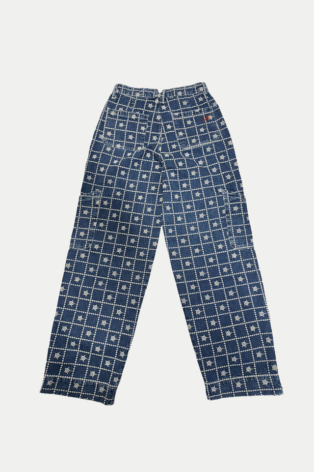 Blue Drew Broderie Jeans