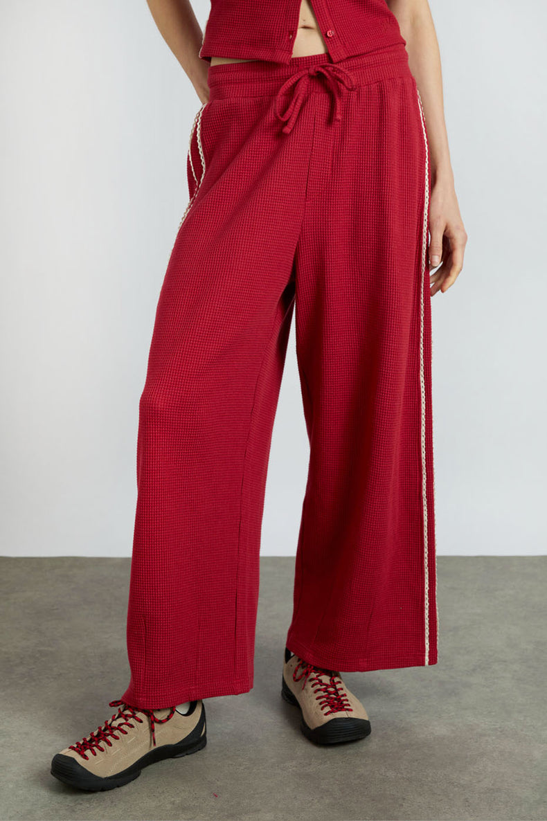 Red Piper Waffle Jogger