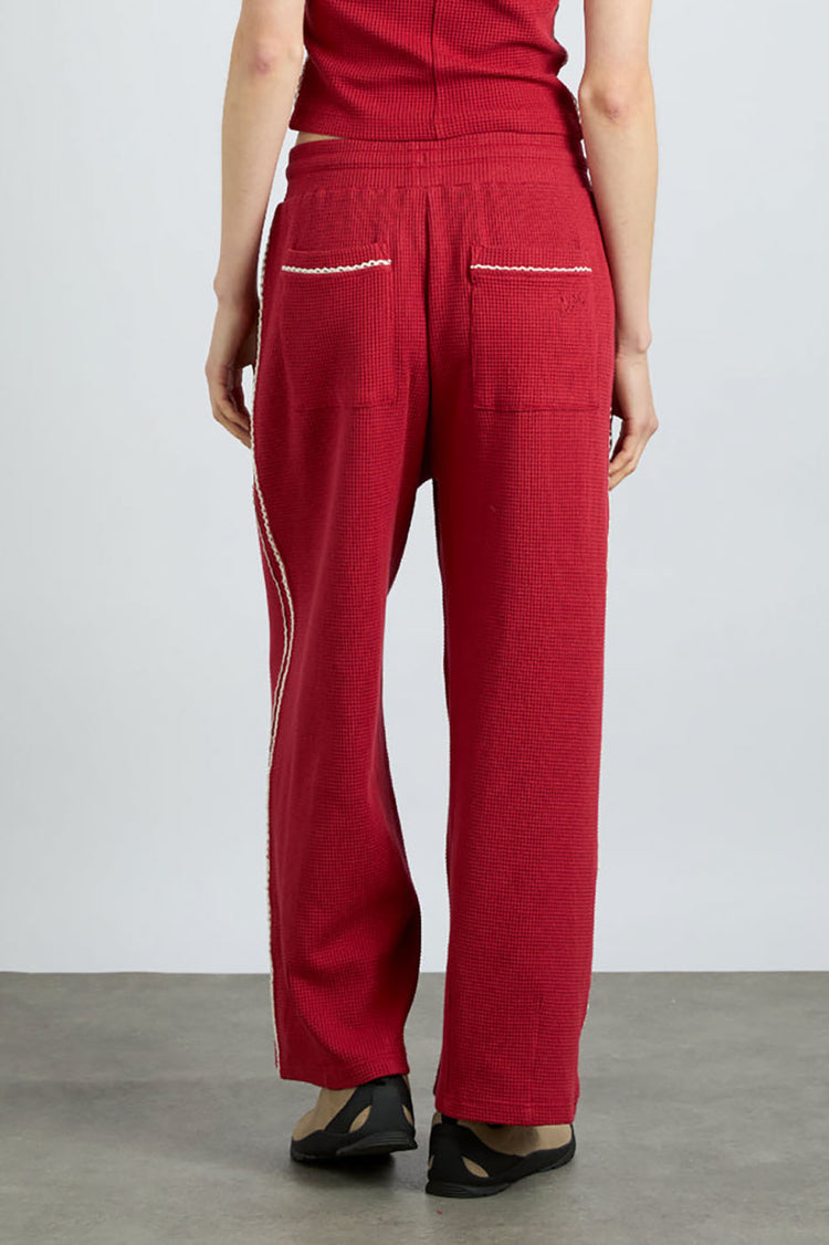 Red Piper Waffle Jogger