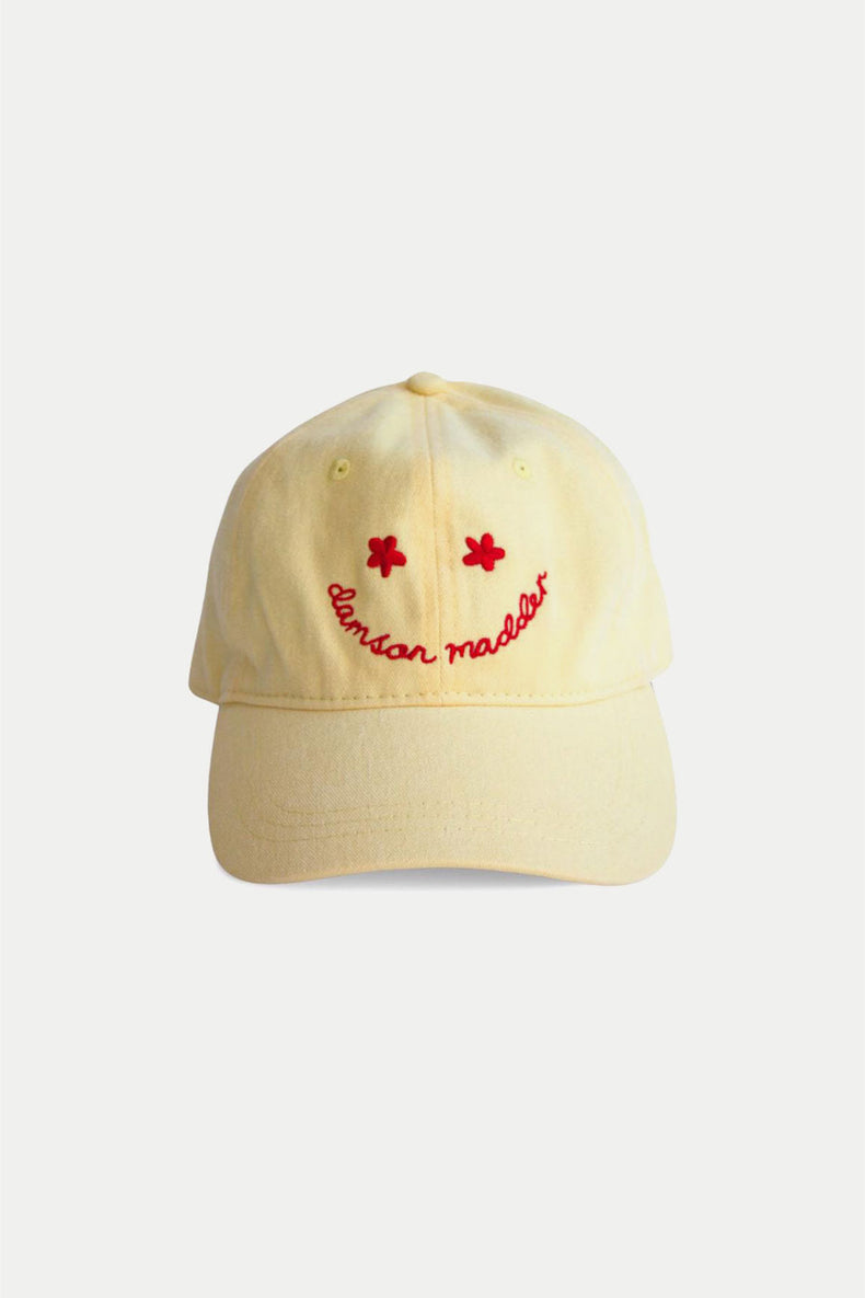 Yellow Washed Smiley Cap