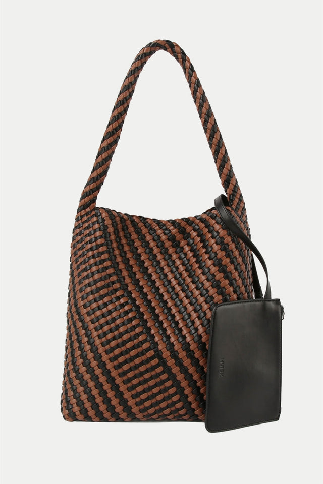 Brown Caramel Hobo Braided Soft Structure Bag