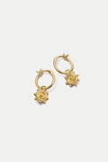 Daisy London Gold Plated Spiral Sun Charm Earrings 