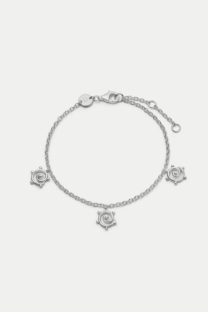 Daisy London Silver Spiral Sun Drop Bracelet 