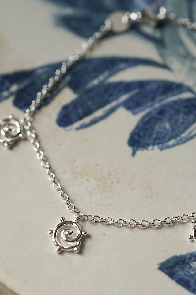 Daisy London Silver Spiral Sun Drop Bracelet 
