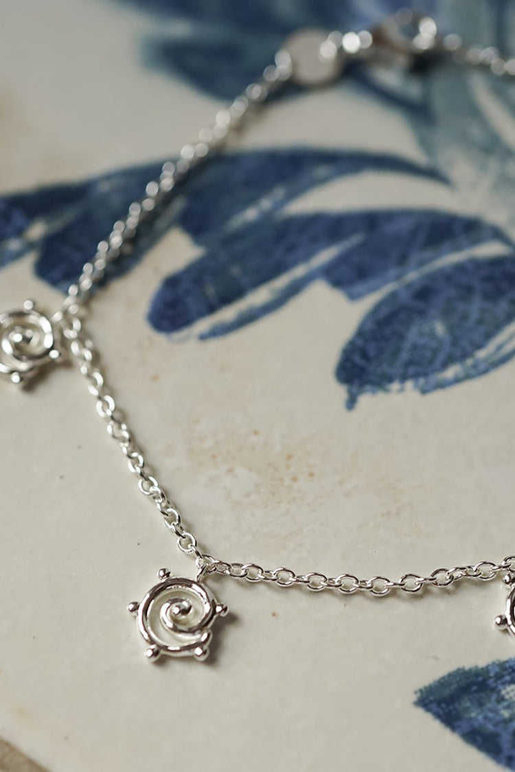 Daisy London Silver Spiral Sun Drop Bracelet 