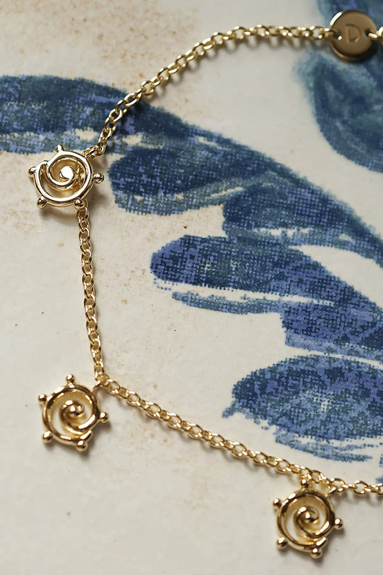 Daisy London Gold Plated Spiral Sun Drop Bracelet 