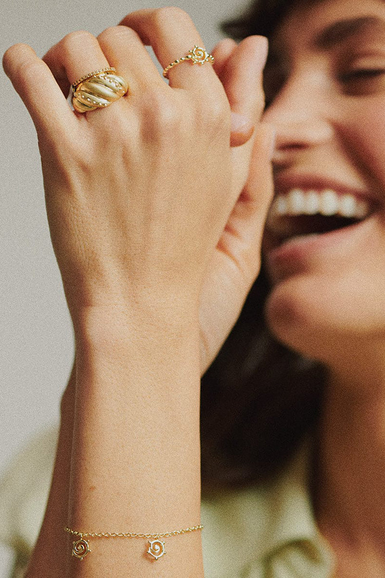 Daisy London Gold Plated Spiral Sun Drop Bracelet 