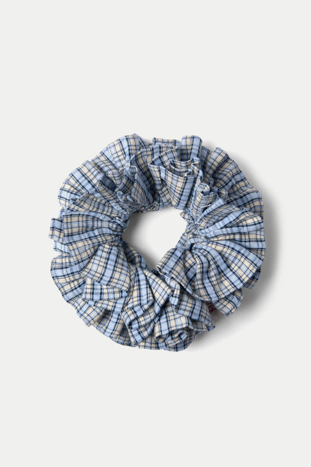 Damson Madder Cloudy Check Garter Scrunchie 