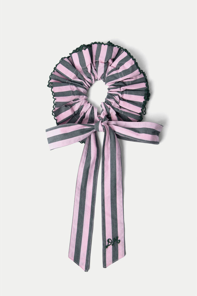 Damson Madder Pink Green Garter Bun Wrap 