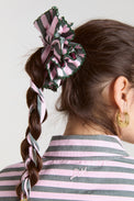 Damson Madder Pink Green Garter Bun Wrap 