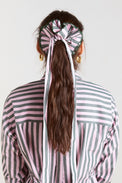Damson Madder Pink Green Garter Bun Wrap 