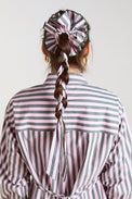 Damson Madder Pink Green Garter Bun Wrap 