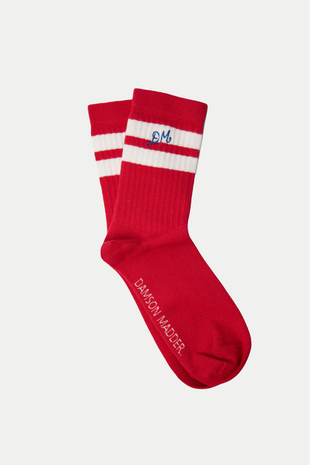 Damson Madder Red Sporty Calf Length Socks 