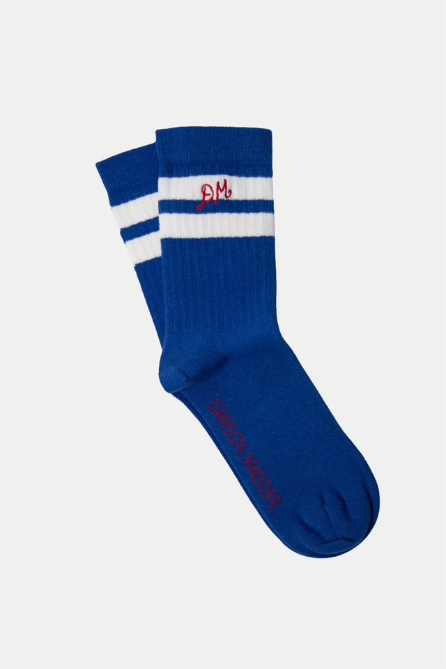 Damson Madder Blue Sporty Calf Length Socks 