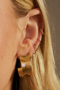Daisy London Gold Plate Polly Sayer Chunky Tidal Hoops Earrings 