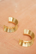 Daisy London Gold Plate Polly Sayer Chunky Tidal Hoops Earrings 