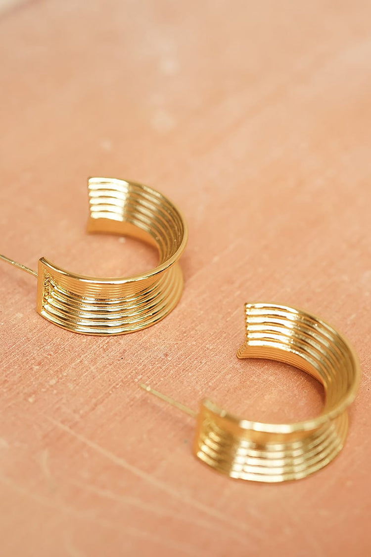 Daisy London Gold Plate Polly Sayer Chunky Tidal Hoops Earrings 