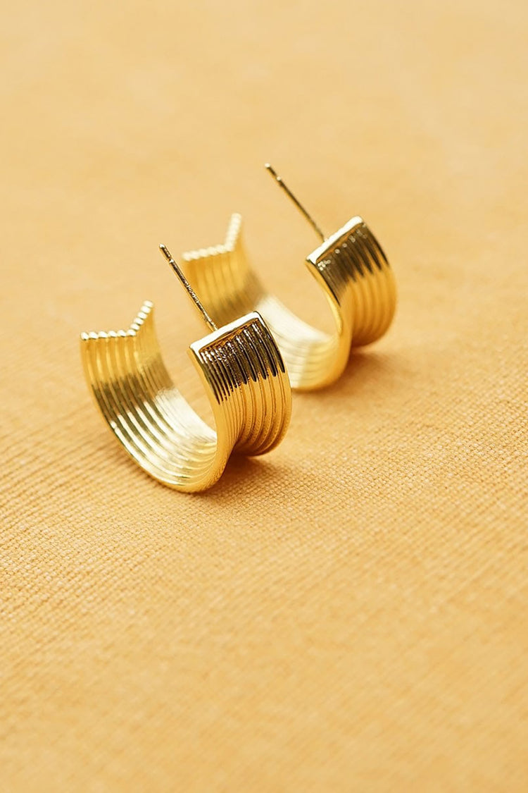 Daisy London Gold Plate Polly Sayer Chunky Tidal Hoops Earrings 