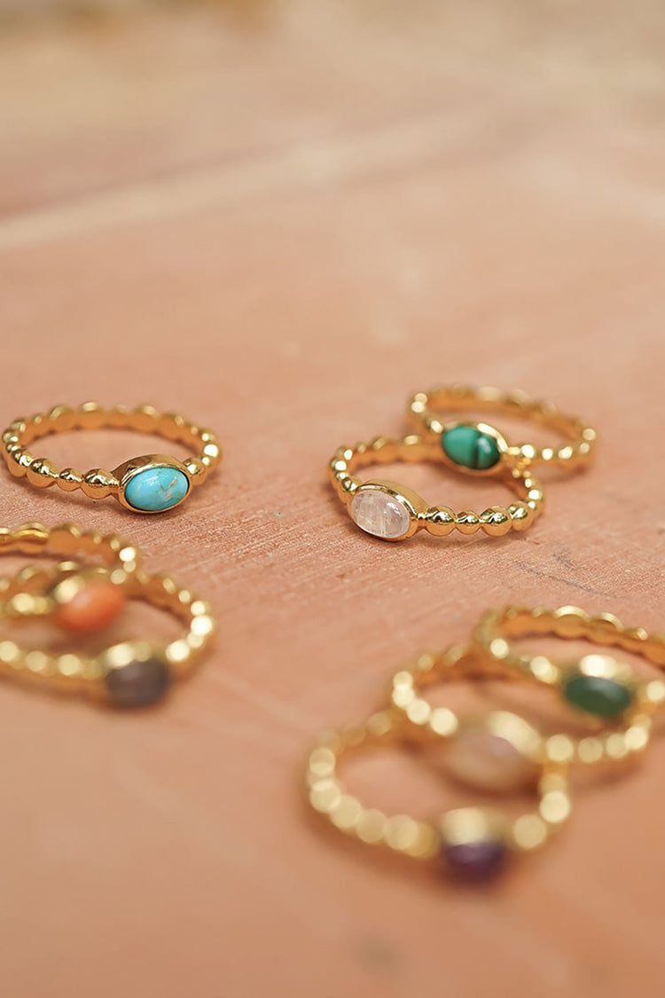 Daisy London Gold Plate Turquoise Healing Stone Bobble Ring 