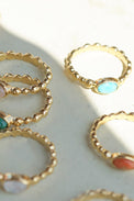 Daisy London Gold Plate Turquoise Healing Stone Bobble Ring 
