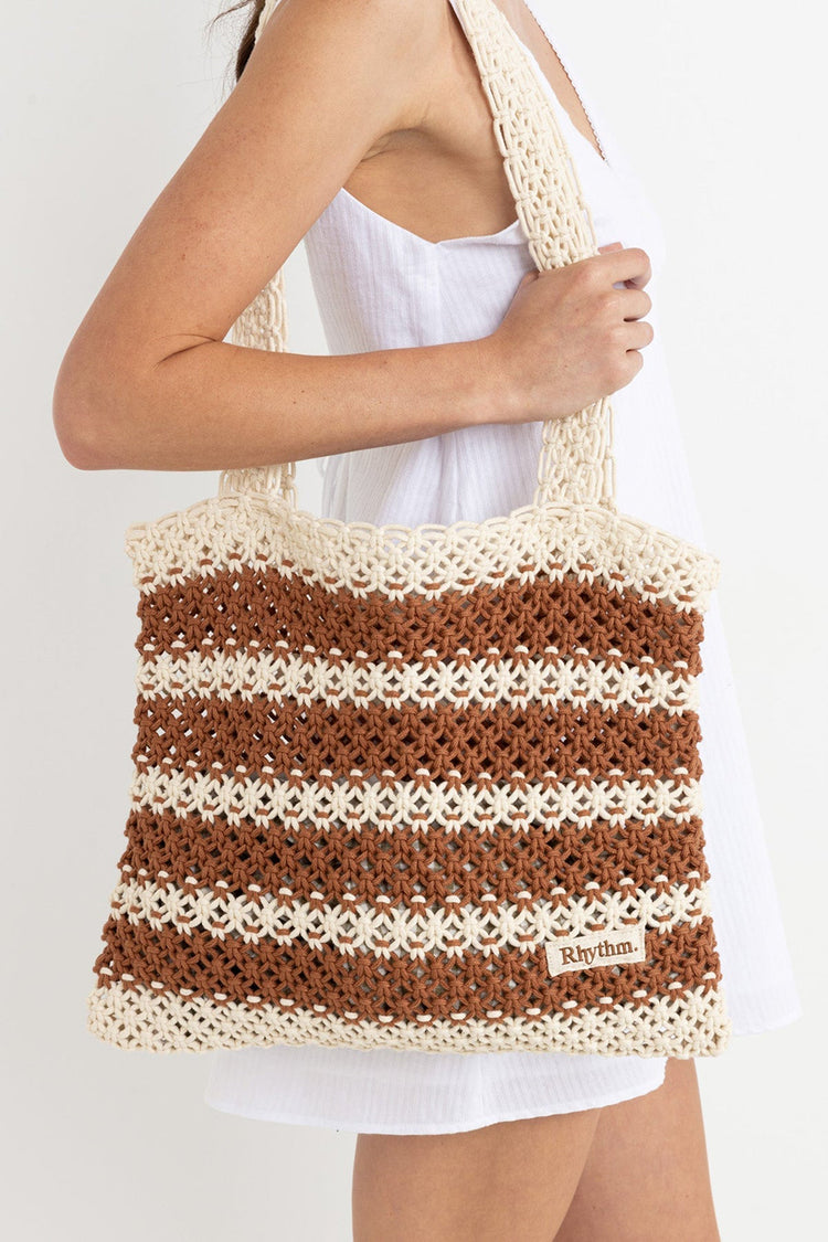 Rhythm Caramel Cove Stripe Crochet Tote Bag 