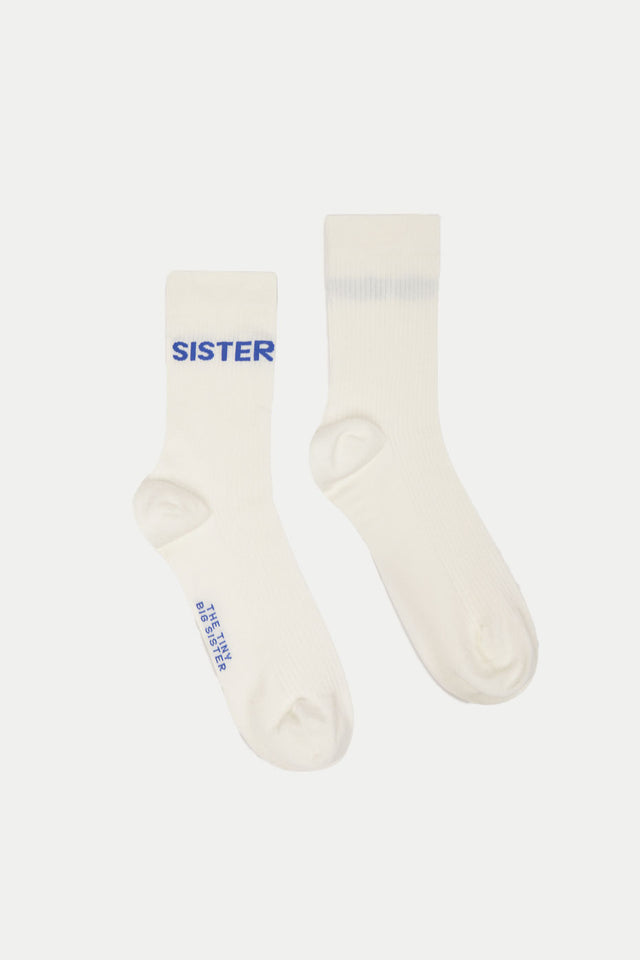 The Tiny Big Sister Off White Sister Socks 