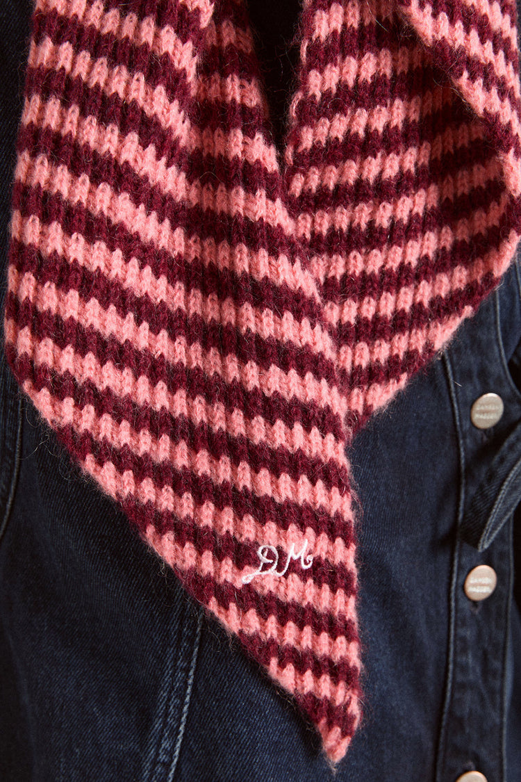 Pink Burgundy Tie Front Hood