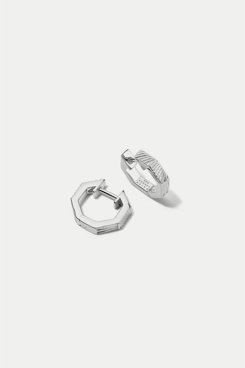 Daisy London Silver Estée Lalonde Octagonal Huggie Hoops 
