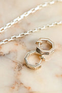 Daisy London Silver Estée Lalonde Octagonal Huggie Hoops 