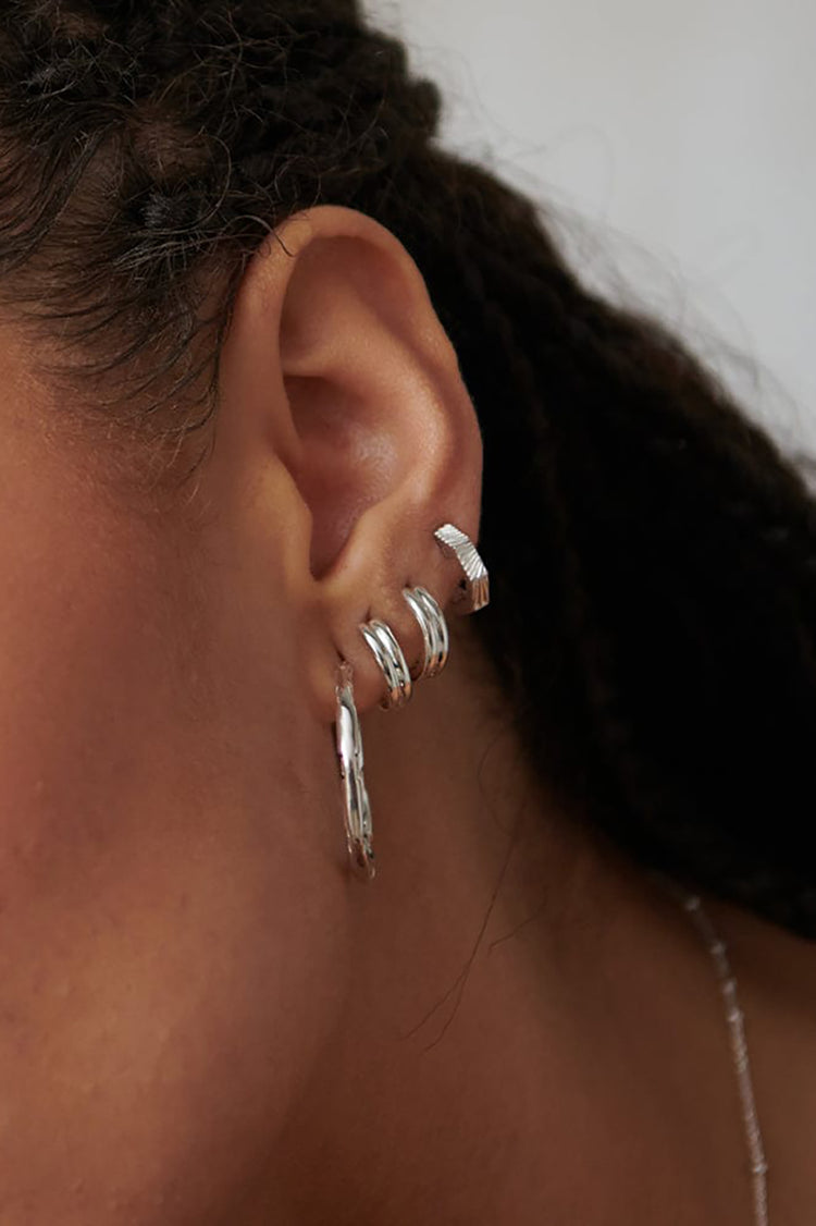Daisy London Silver Estée Lalonde Octagonal Huggie Hoops 