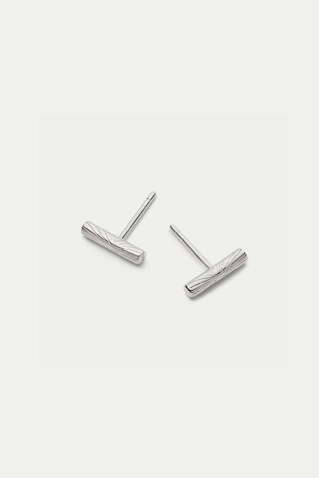Daisy London Silver Estée Lalonde T Bar Stud Earrings 