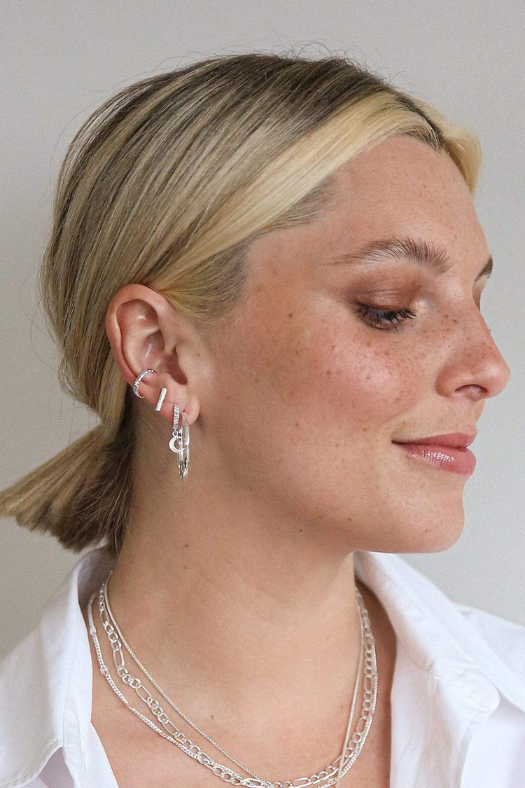 Daisy London Silver Estée Lalonde T Bar Stud Earrings 