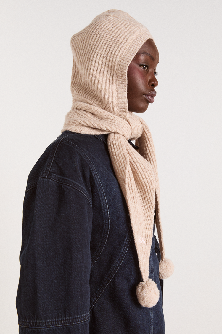 Oatmeal Tie Front Hood