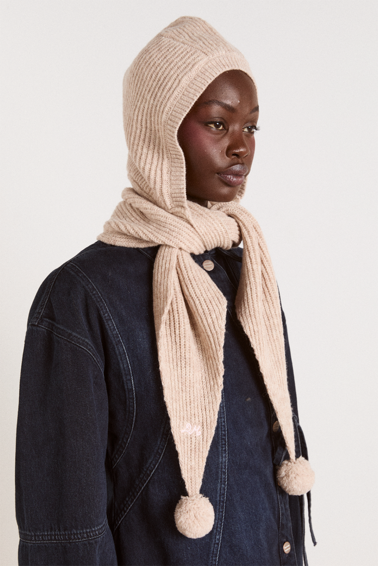 Oatmeal Tie Front Hood