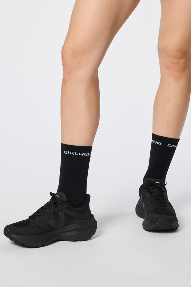 Black Girlfriend Crew Socks - Pack of 3